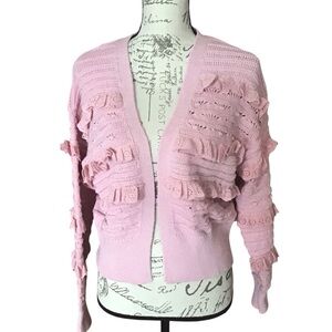 Zara Pink Knit Sweater/Cardigan. Large